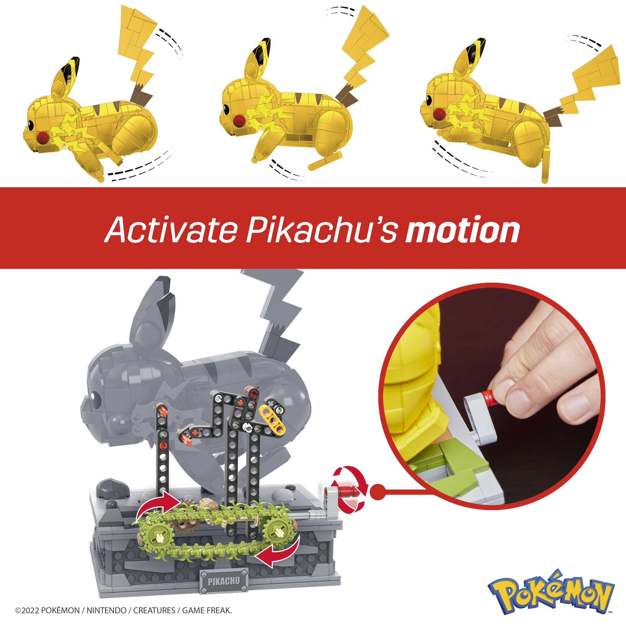 MEGA Pok��mon Motion Pikachu Building Brick Set With Mechanized Motion (1095 Pieces)