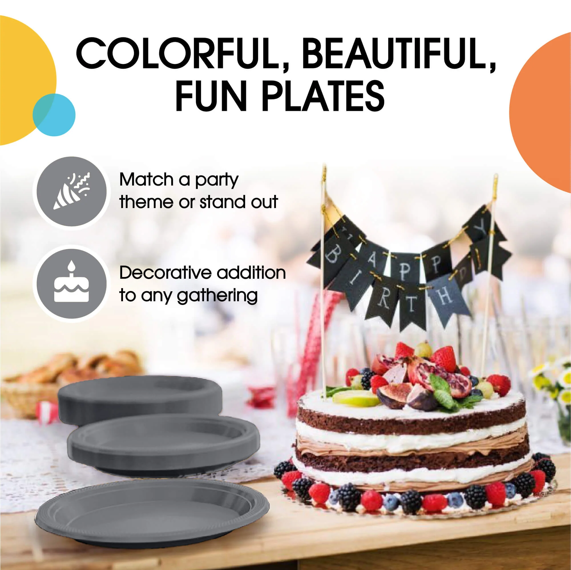 10 In. Silver Plastic Plates | 50 Count