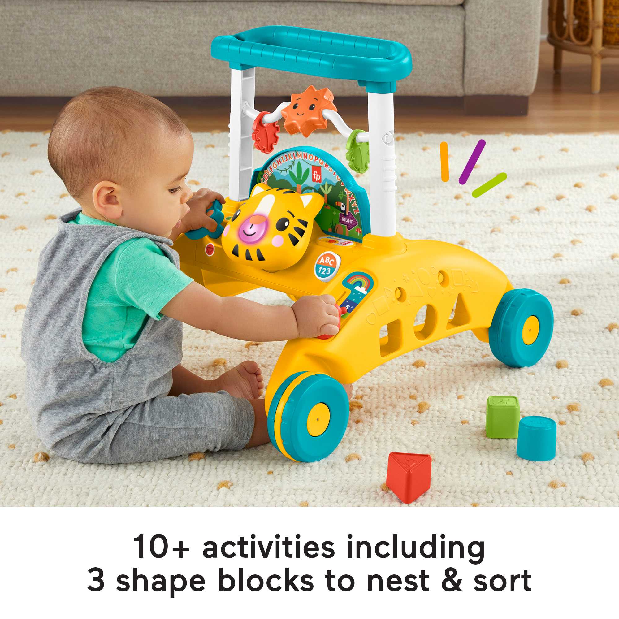 Fisher-Price 2-Sided Steady Speed Tiger Walker Electronic Learning Toy For Infant & Toddler