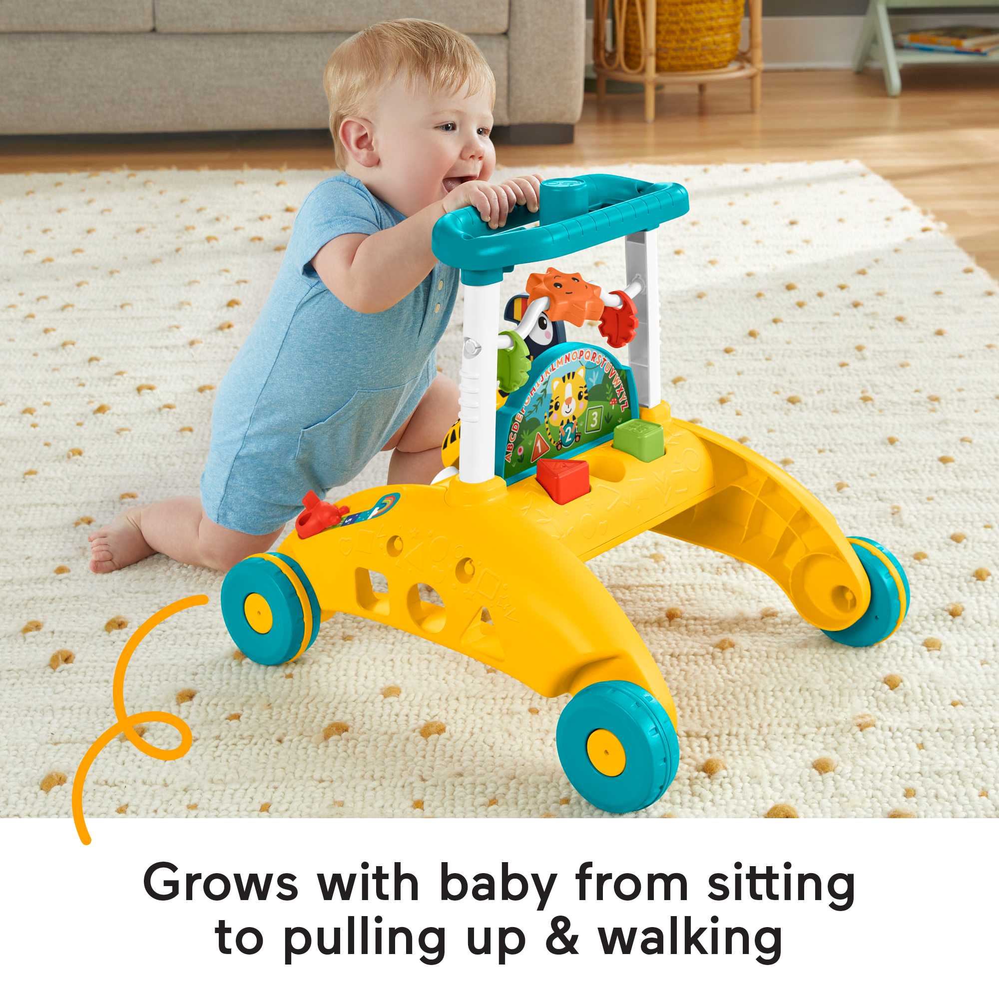 Fisher-Price 2-Sided Steady Speed Tiger Walker Electronic Learning Toy For Infant & Toddler