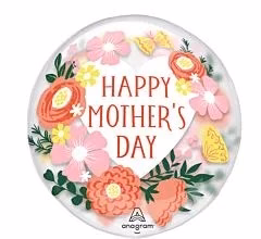 Anagram Happy Mother's Day Clear Blooms 18in Balloon
