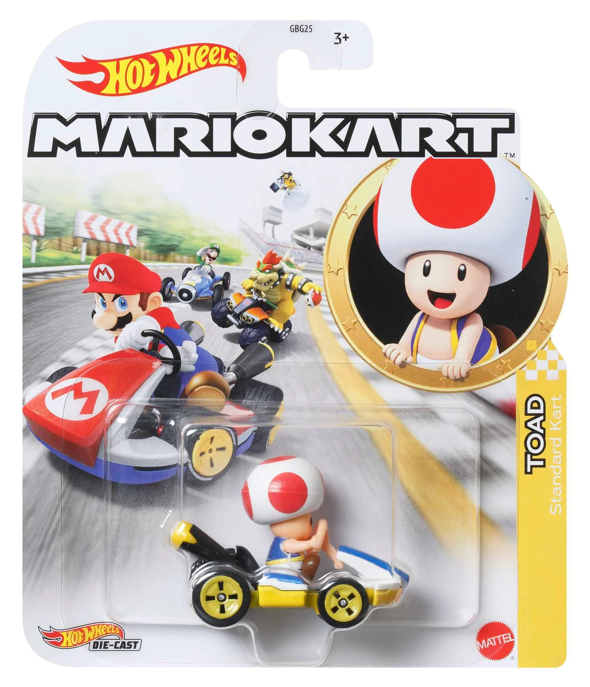 Hot Wheels Mario Kart Toad Standard Kart Vehicle