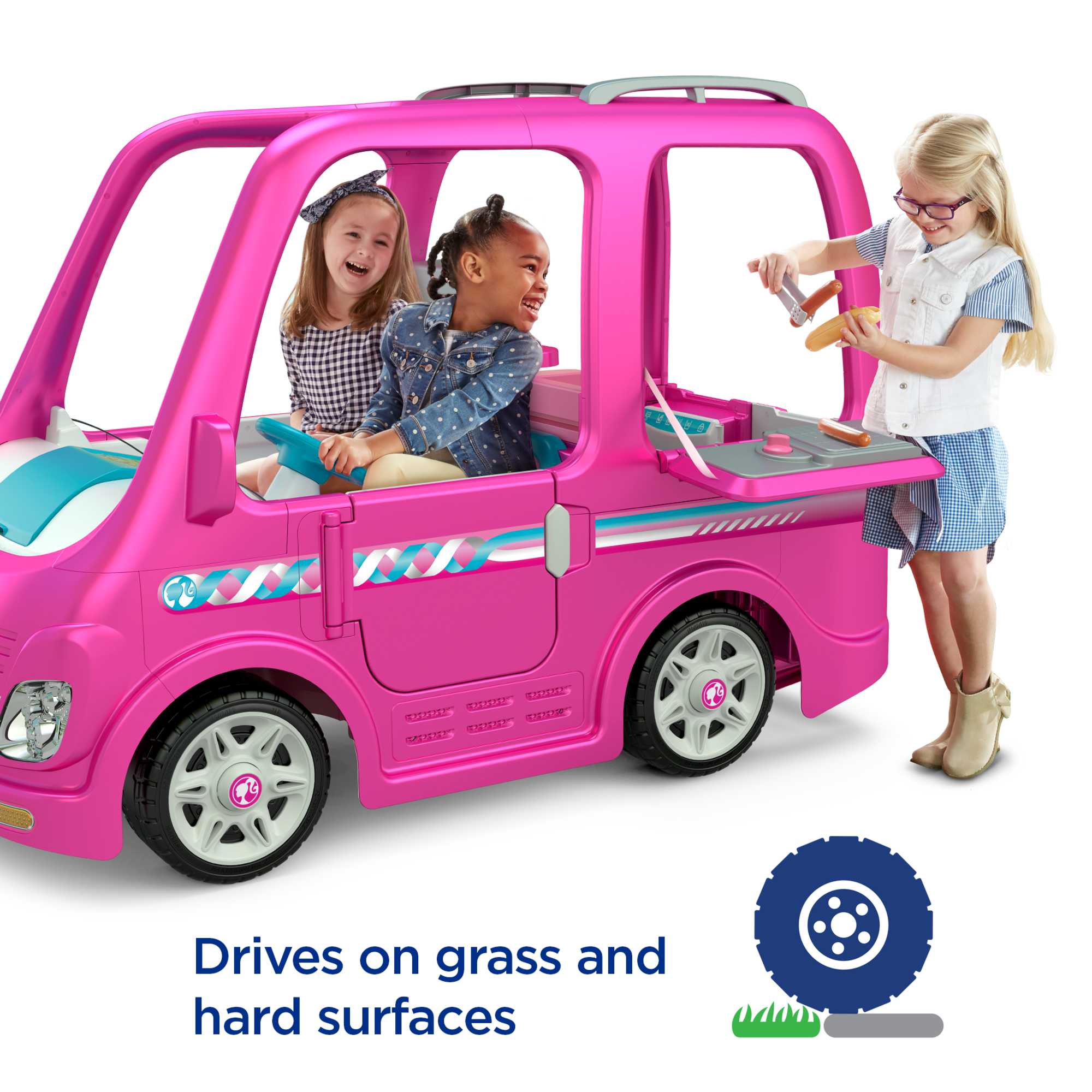 Power Wheels Barbie Dream Camper, Battery Powered 12V Ride On Vehicle