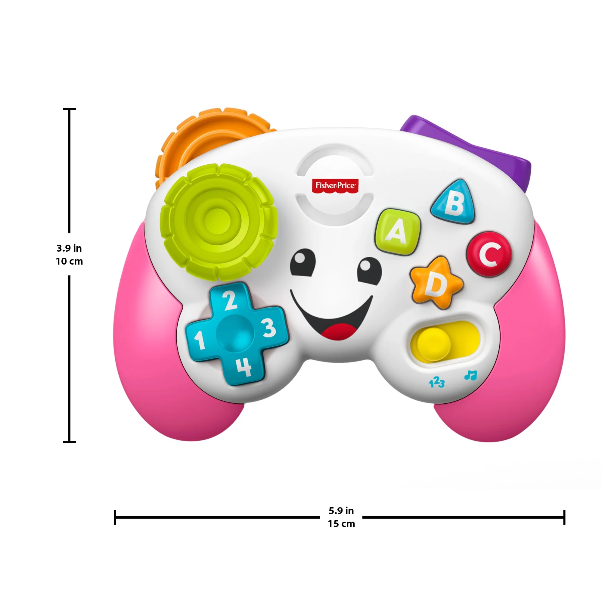 Fisher-Price Laugh & Learn Game & Learn Controller Musical Baby Toy With Lights, Pink
