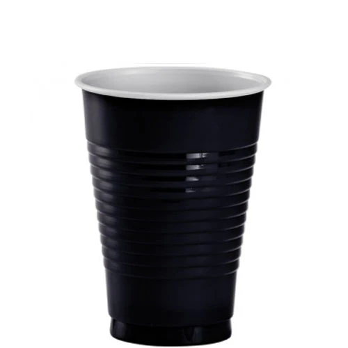 12 Oz. Black Plastic Cups | 20 Count