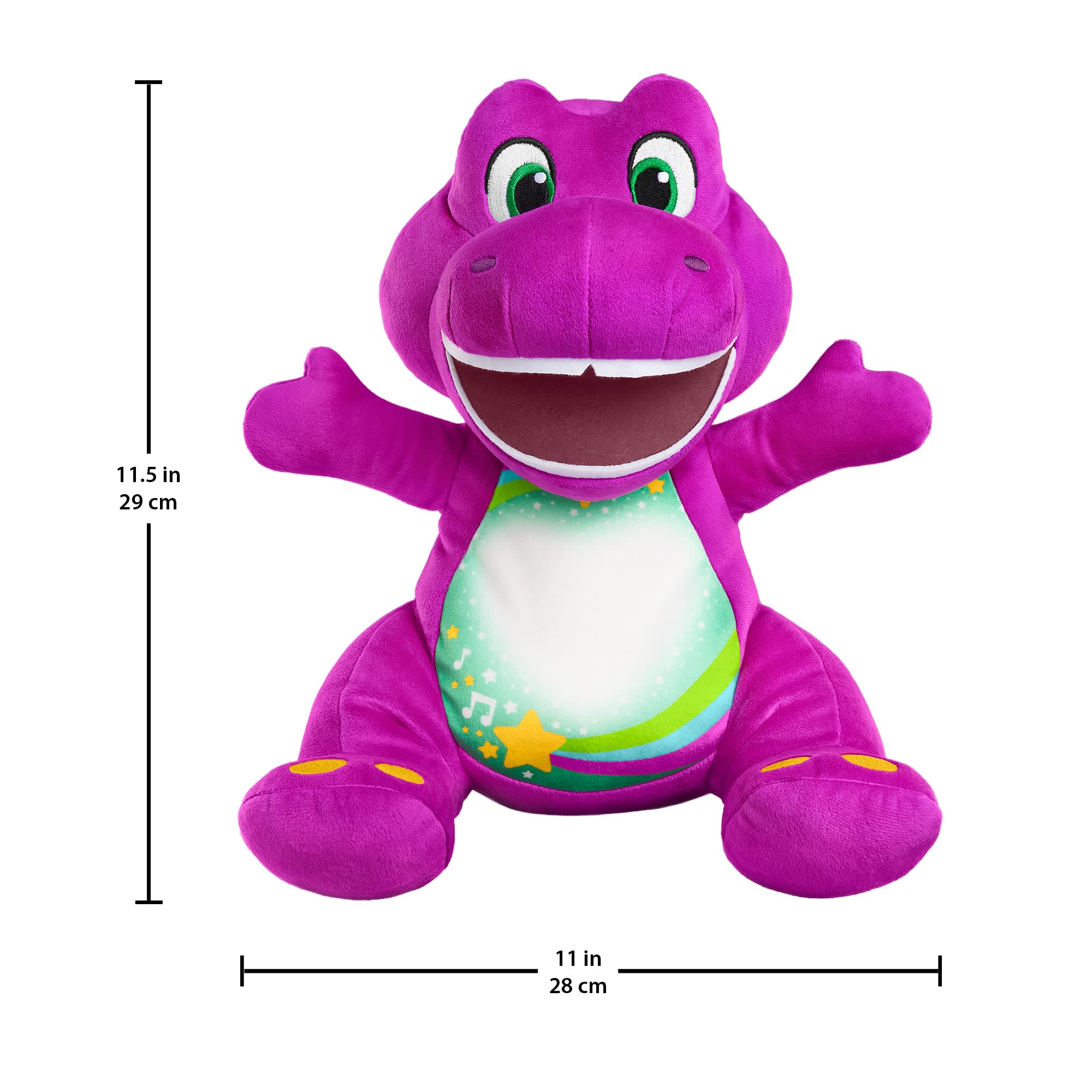 Fisher-Price Barney's World Heart Glow Barney Plush Toy With Music & Lights For Toddlers & Kids