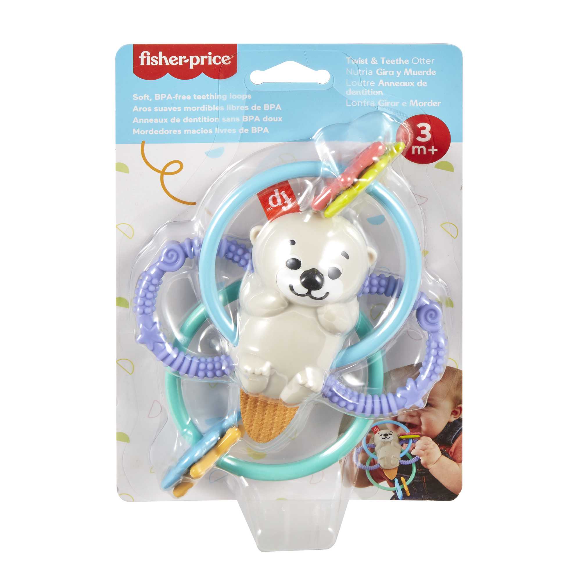 Fisher-Price Baby Rattle And Bpa-Free Teething Toy For Newborns, Twist & Teethe Otter
