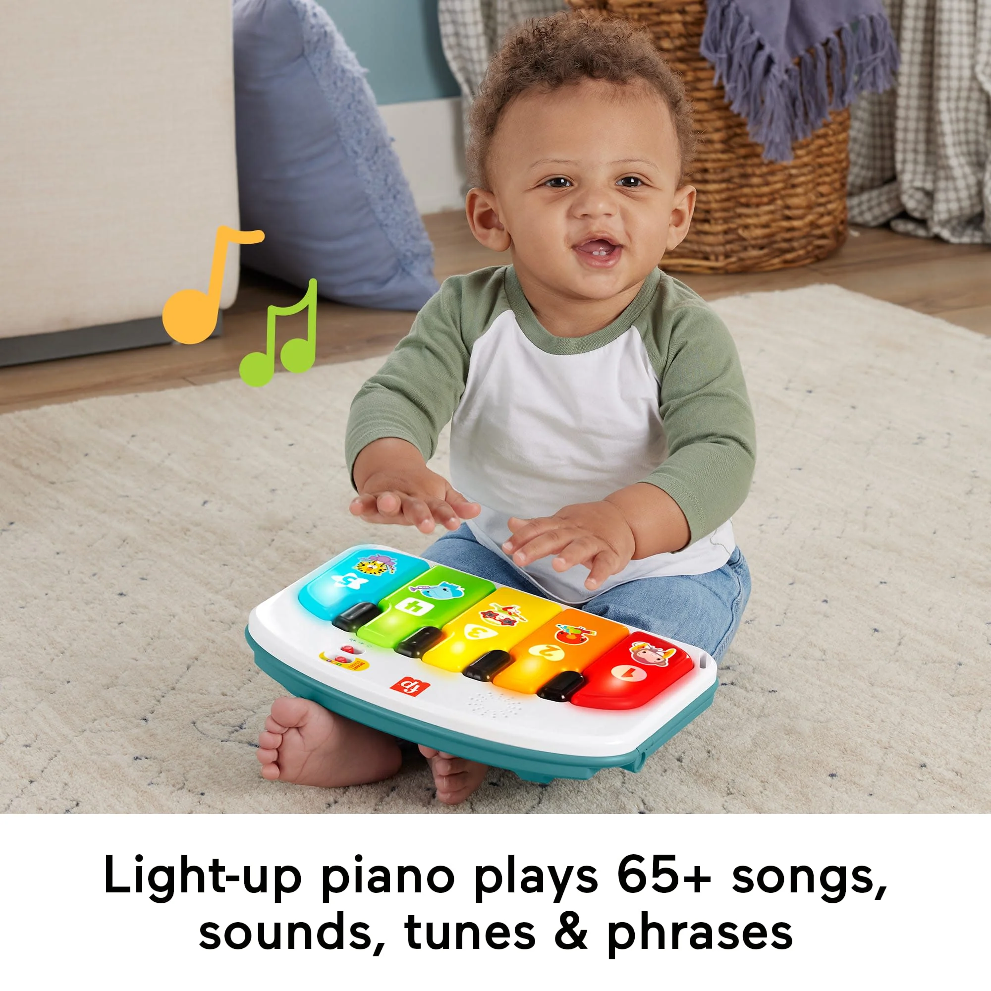 Fisher-Price Deluxe Kick & Play Sit-Me-Up Floor Seat Infant Chair With Piano Learning Toy