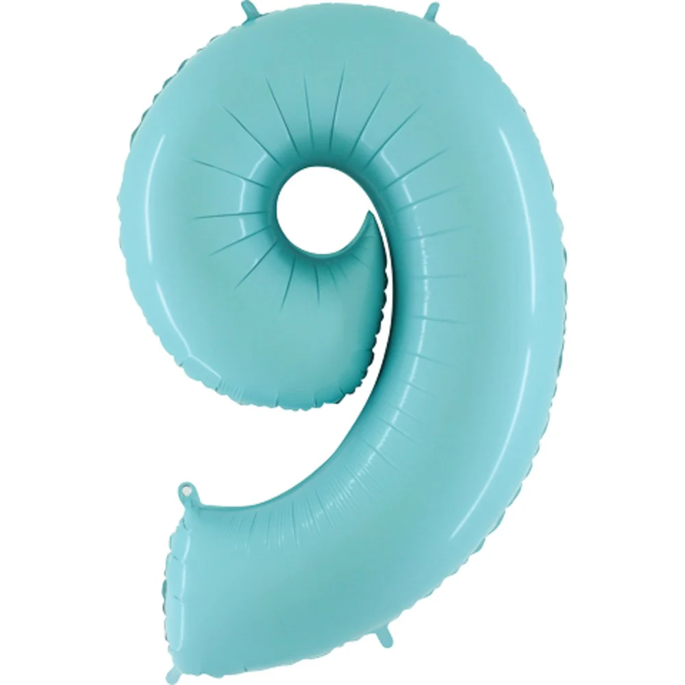 Grabo Pastel Blue Jumbo Number Foil Balloon 40in - 9