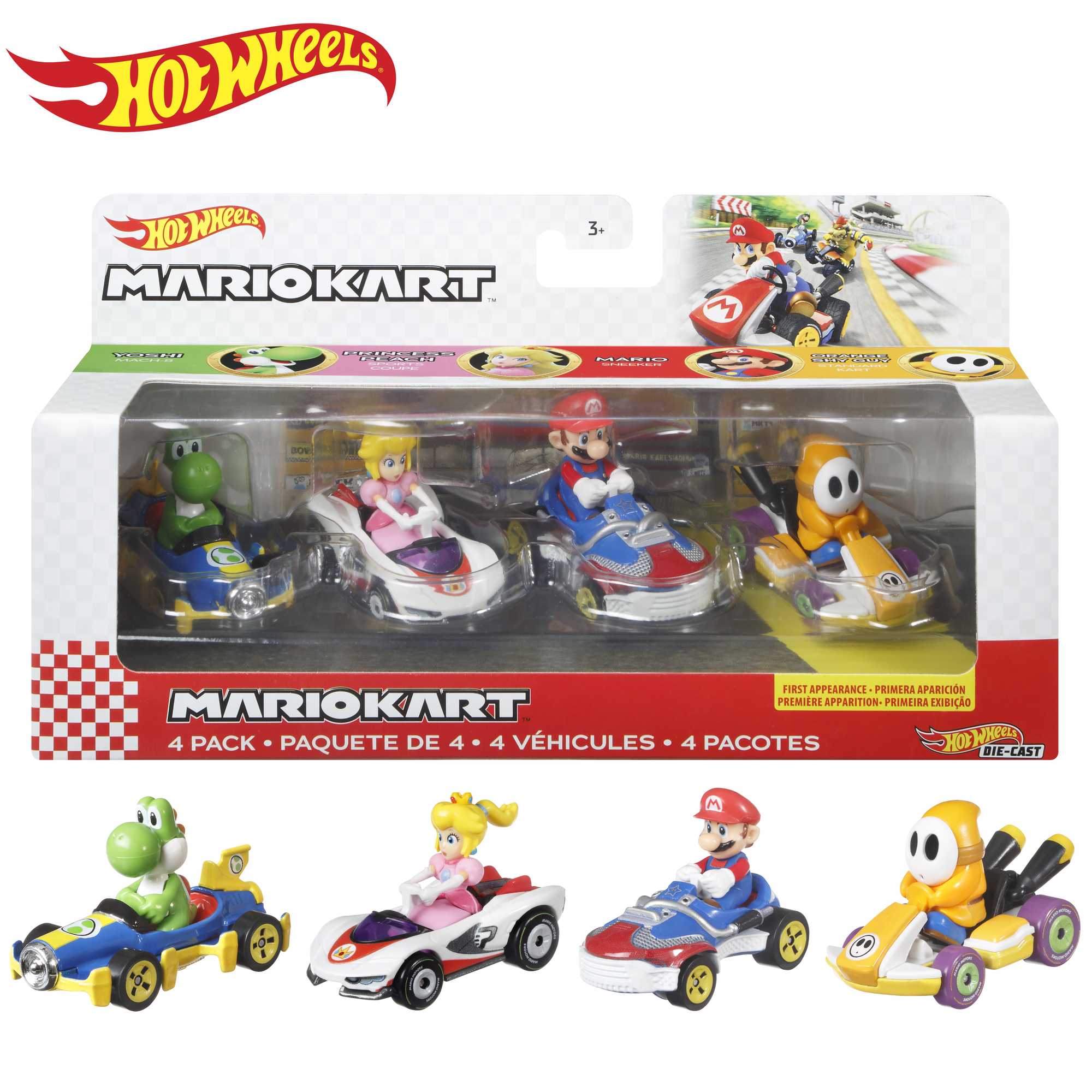 Hot Wheels?Mariokart 4 Pack