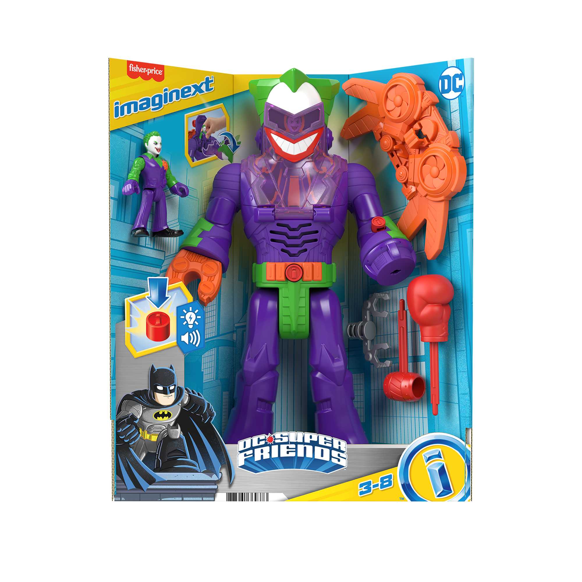 Imaginext DC Super Friends The Joker Robot Toy With Lights Sounds And Insider Figure, Preschool Toys