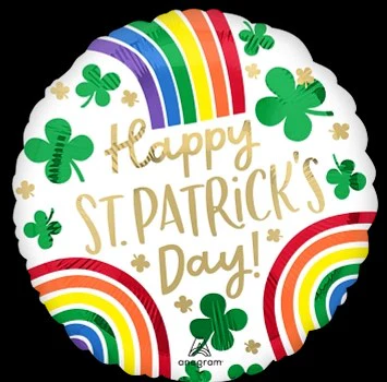 Anagram 18 inch St Patricks Day Rainbows Foil Balloon 1ct