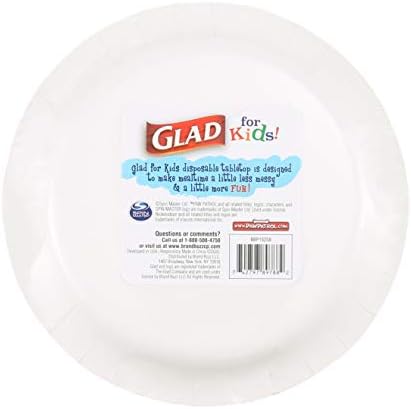 Glad for Kids Paw Patrol Emoji Disposable Paper Plates - Soak Proof, Microwave Safe Snack Plates, Kid Friendly Dinnerware for Everyday Use, 7 Inch, 20 Count