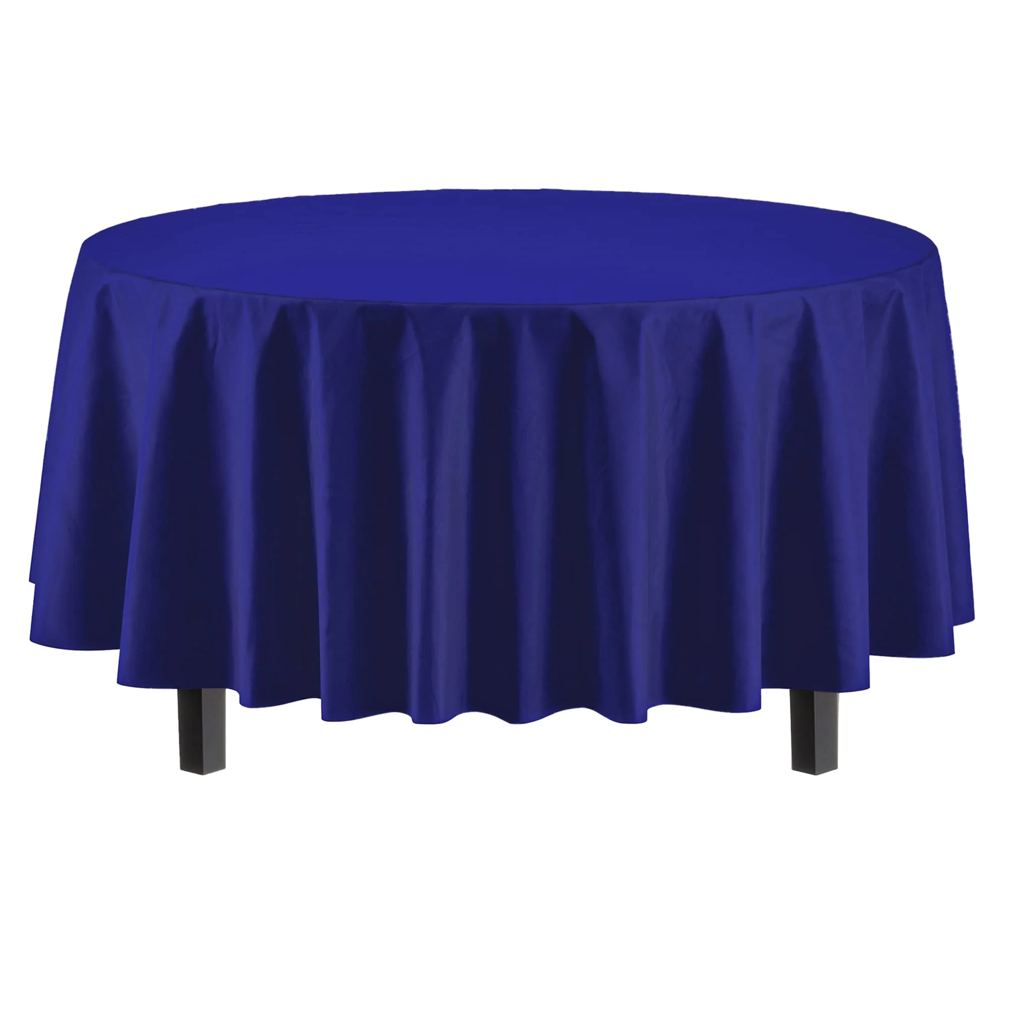 Navy Blue Round Plastic Table Cover