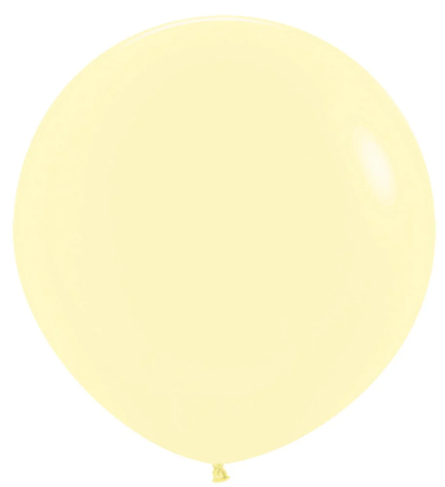 24 inch Sempertex Pastel Matte Yellow Latex Balloons 10ct
