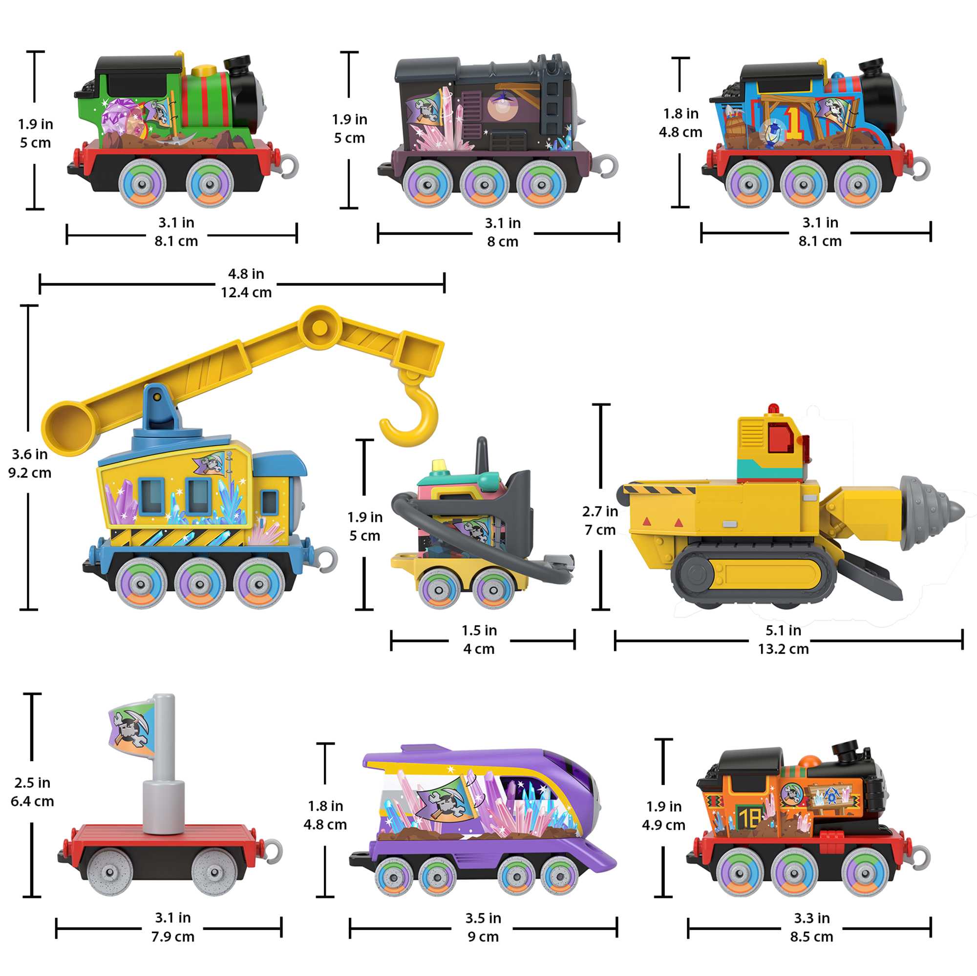 Thomas And Friends Lookout Mountain Diecast Toy Trains & Play Pieces, Preschool Toys, 10-Piece Set