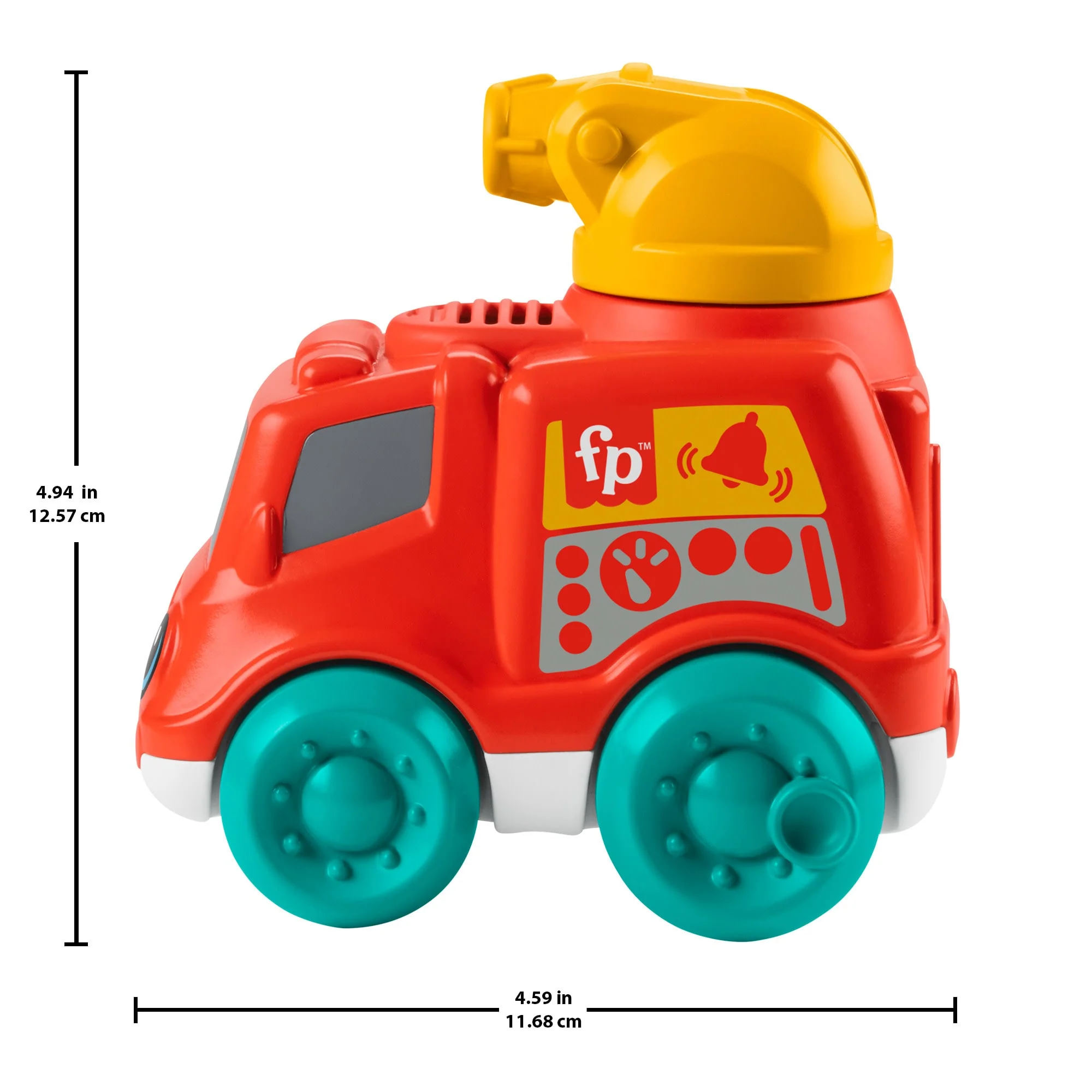 Fisher-Price Chime & Ride Fire Truck Push-Along Toy Vehicle For Infants With Fine Motor Activities