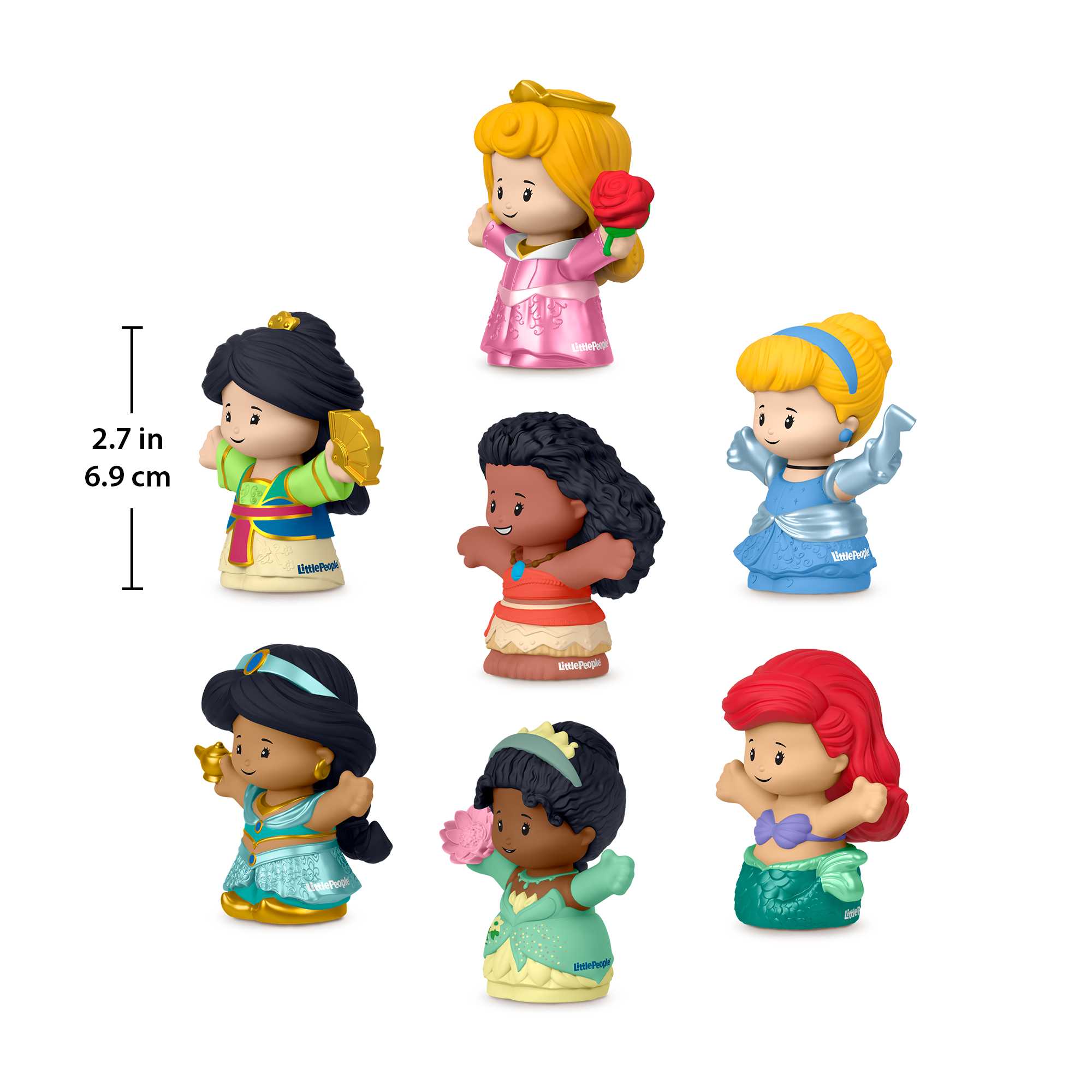 Fisher-Price Little People Disney Princess Toys, 7-Figure Pack For Toddlers And Preschool Kids