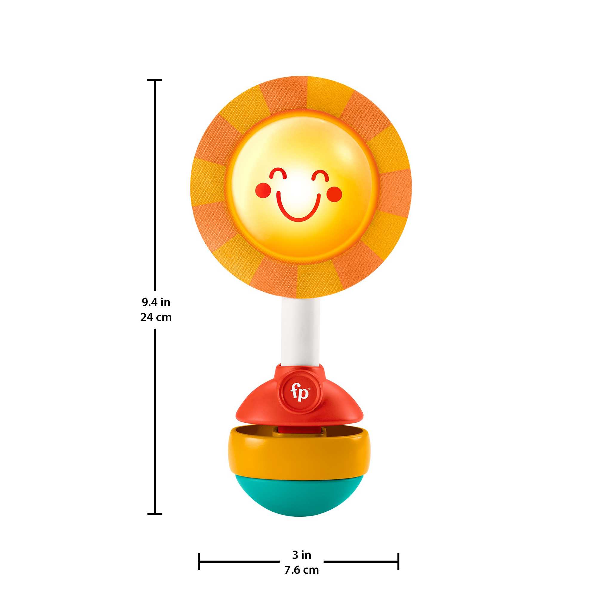 Fisher-Price Shake & Shine Sun Rattle, Baby Toy Bpa-Free Teething Toy With Sensory Details