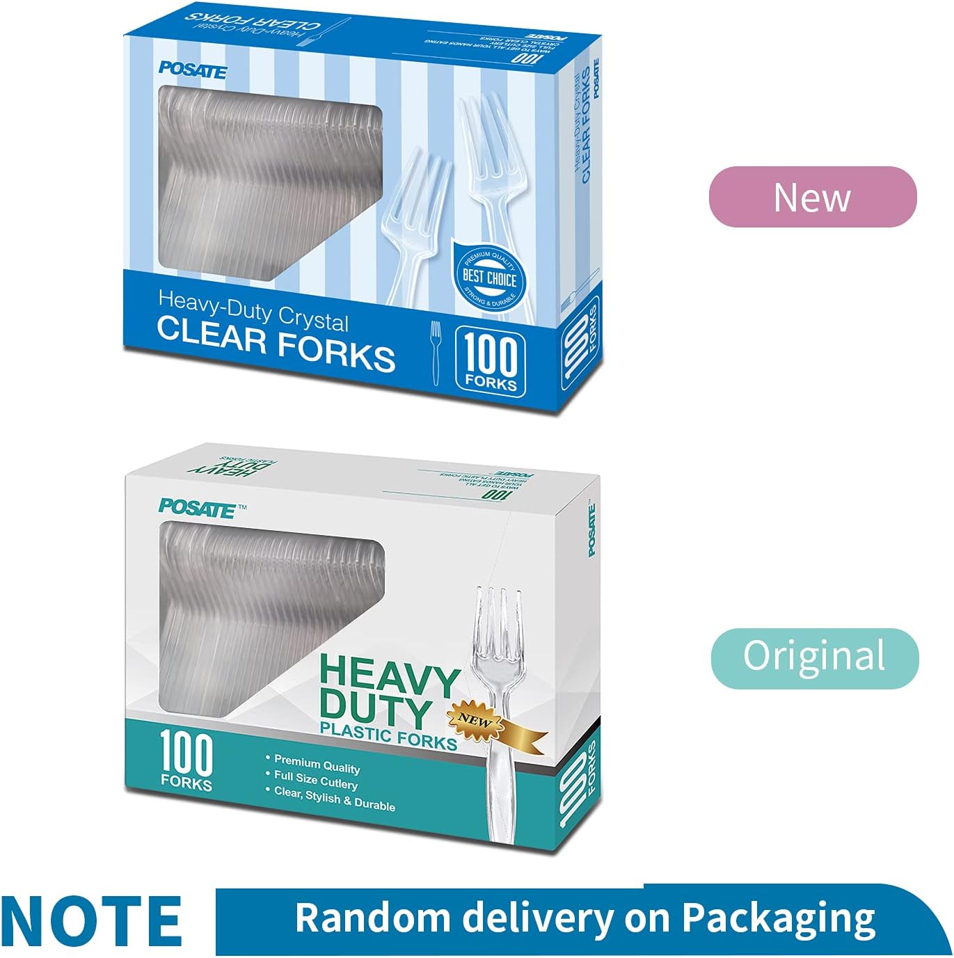 POSATE Clear Knives, Heavy-Duty Crystal (100 Knives)