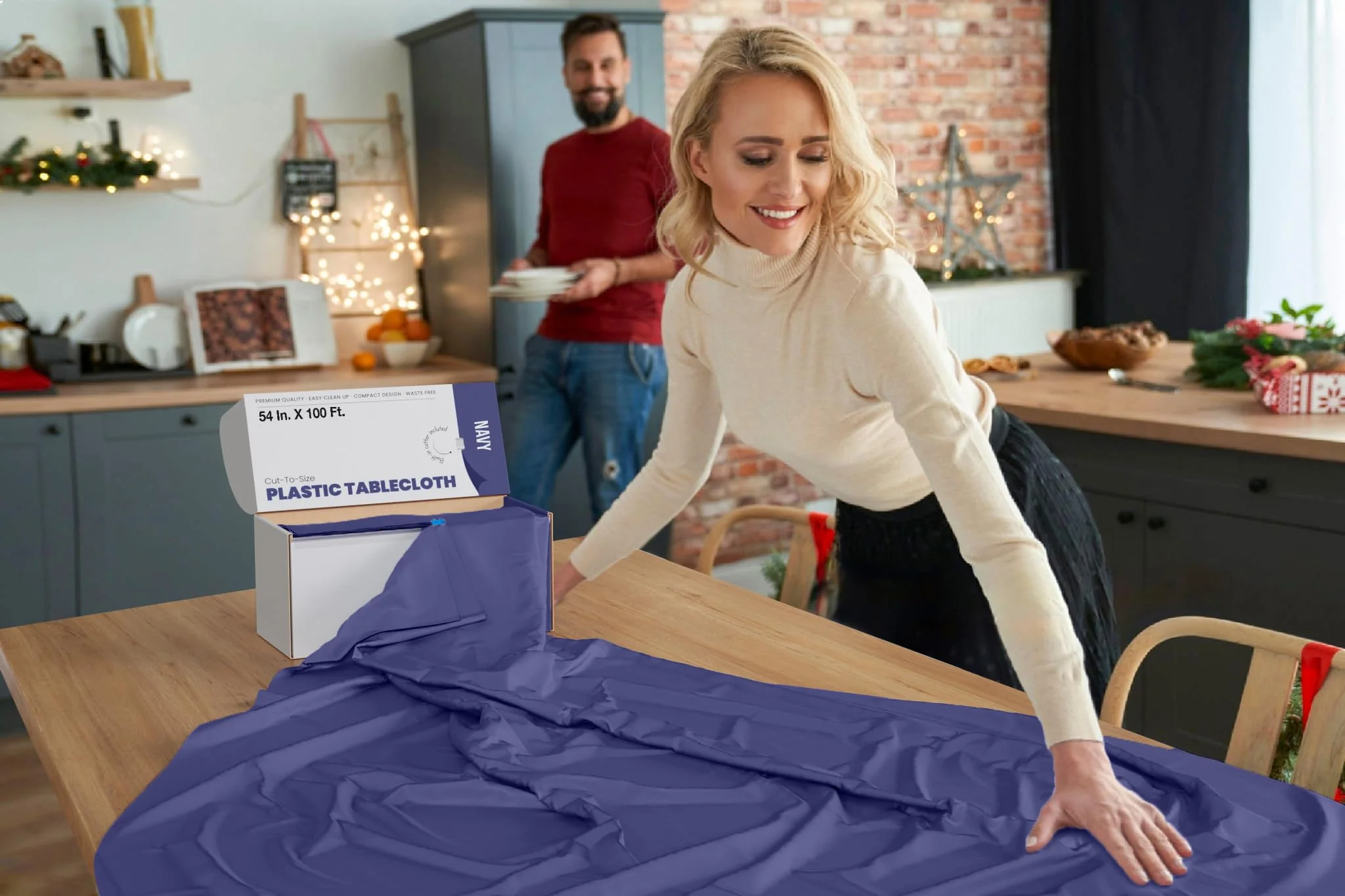 54 In. x 300 Ft. Cut To Size Table Roll | Navy