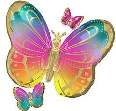 Anagram Colorful Butterflies 29in Foil Balloon