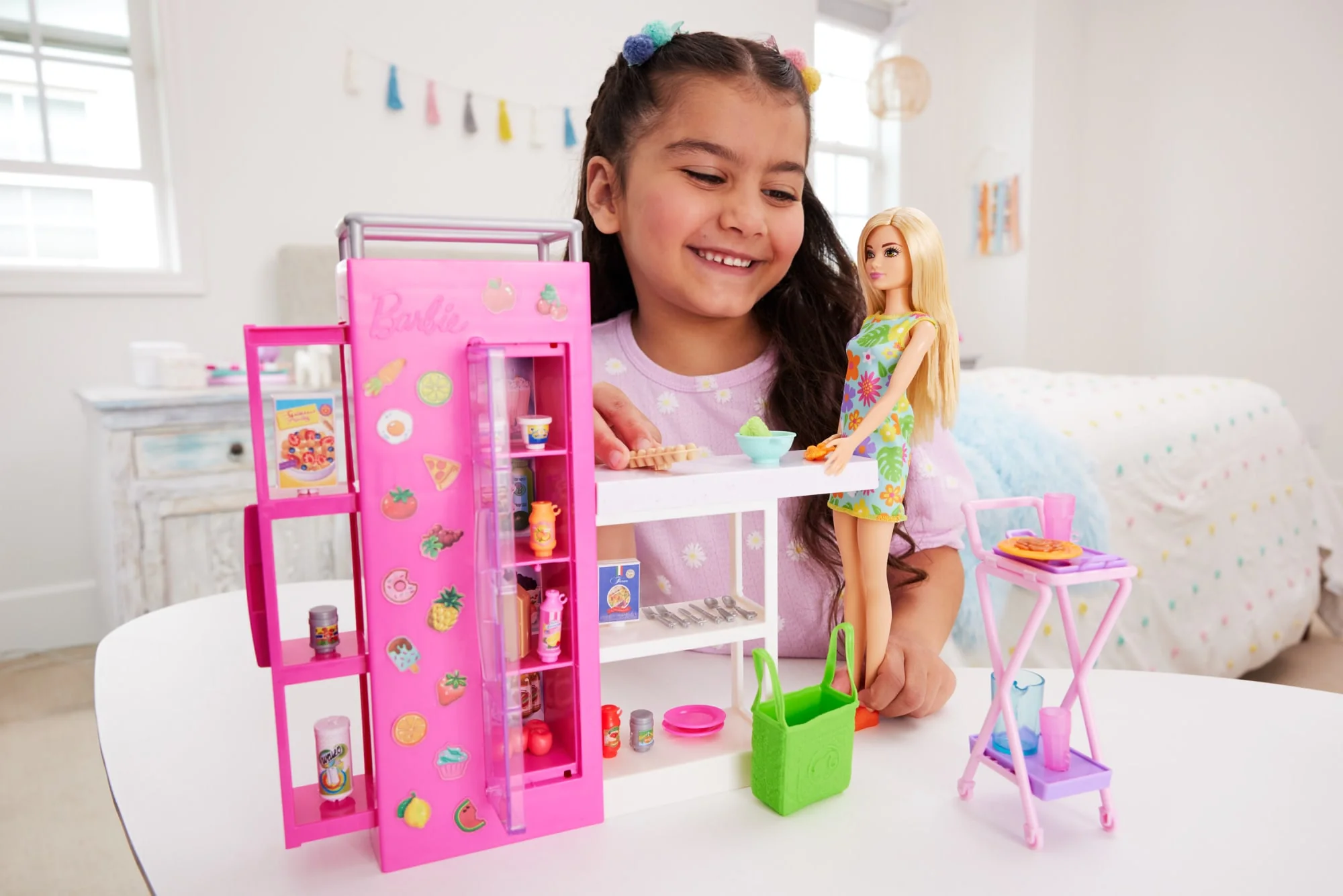 Barbie Doll And Ultimate Pantry Playset, Barbie Kitchen Add-On With 30+ Food-Themed Pieces