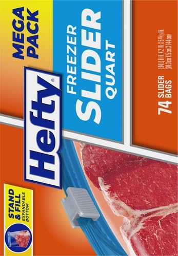 Hefty Slider Freezer Storage Bags, Gallon Size, 56 Count