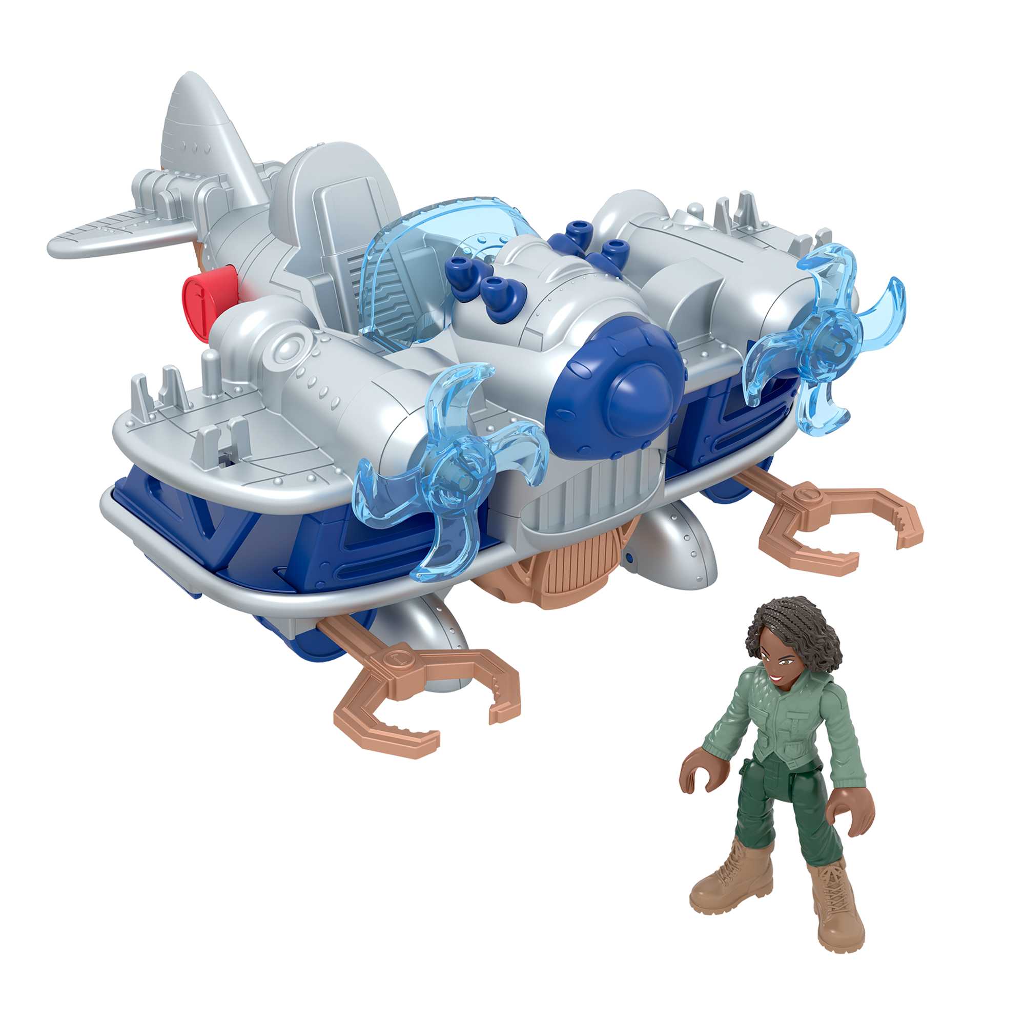 Imaginext Jurassic World Dominion Kayla Watts Figure & Toy Plane, AIr Tracker, 4 Pieces