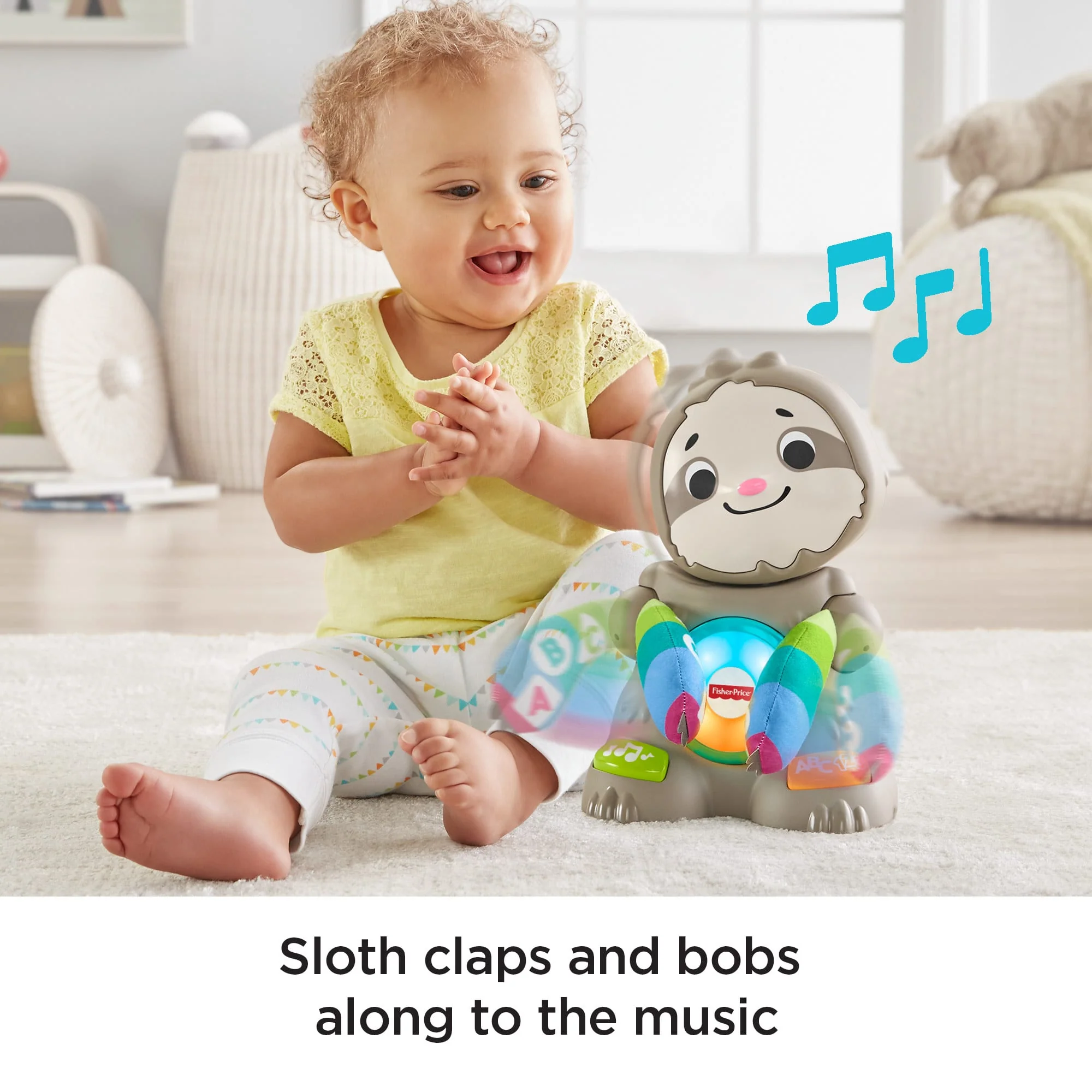 Fisher-Price Linkimals Smooth Moves Sloth Baby Electronic Learning Toy With Lights & Music