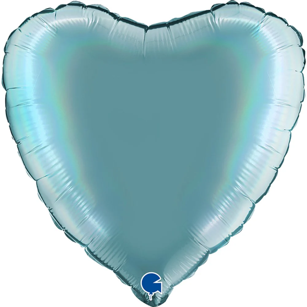 Grabo Platinum Tenerife Sea Holographic Heart 18in Foil Balloon
