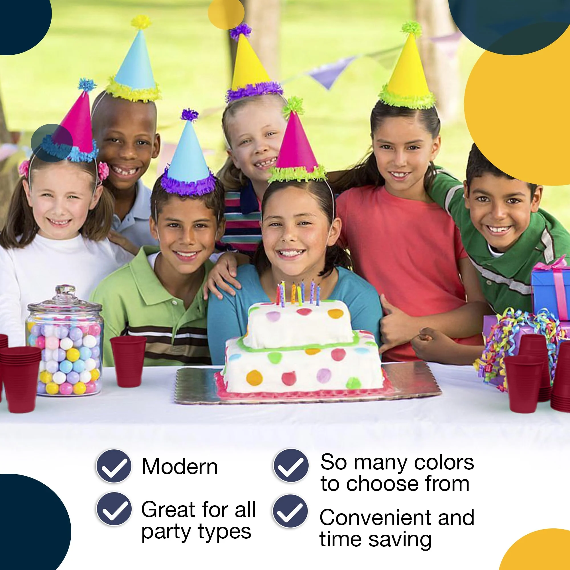 12 Oz. Burgundy Plastic Cups | 50 Count