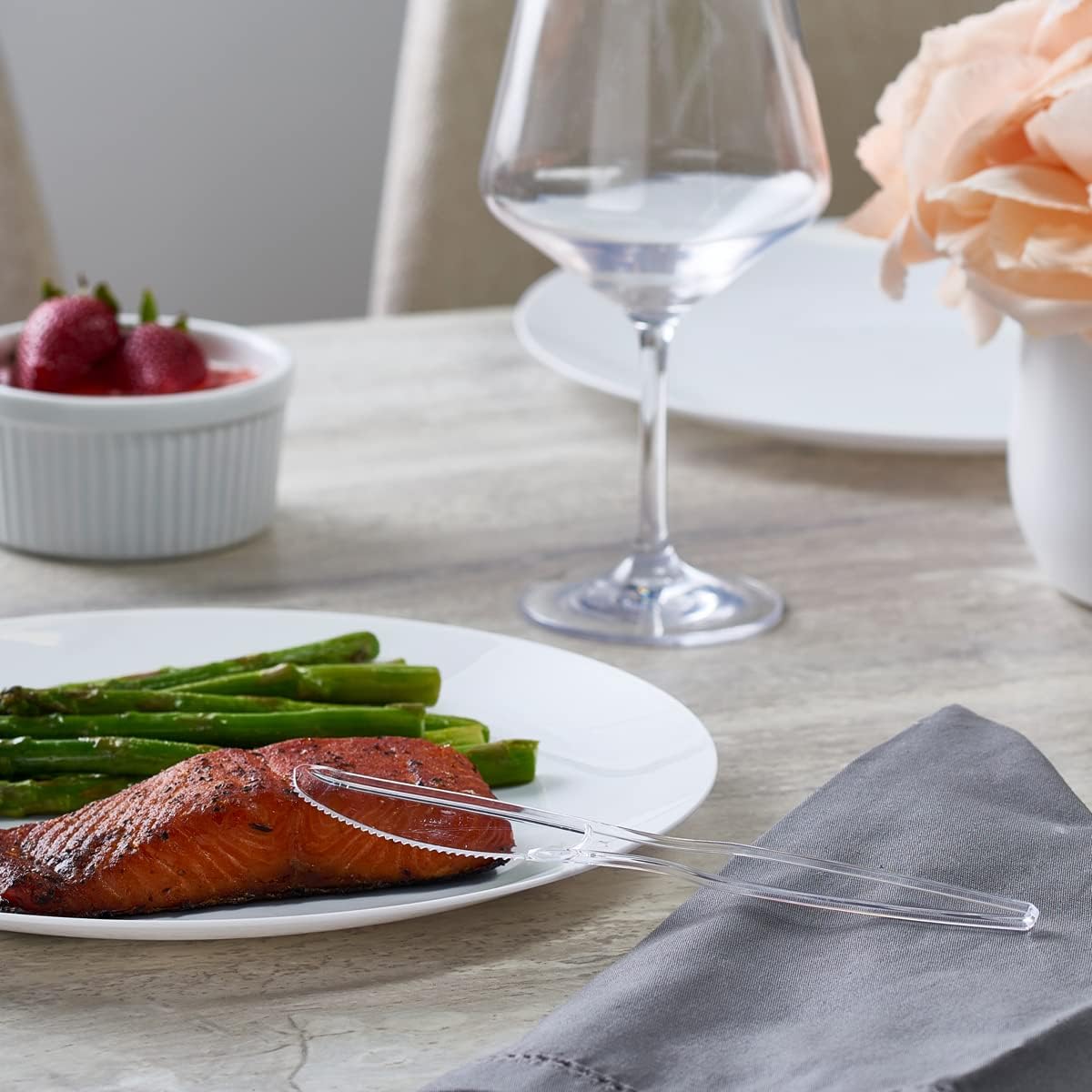 Comfy Package [100 Pack] Heavy Duty Disposable Clear Plastic Forks - Basic Cutlery for Parties, Events, and Everyday Use