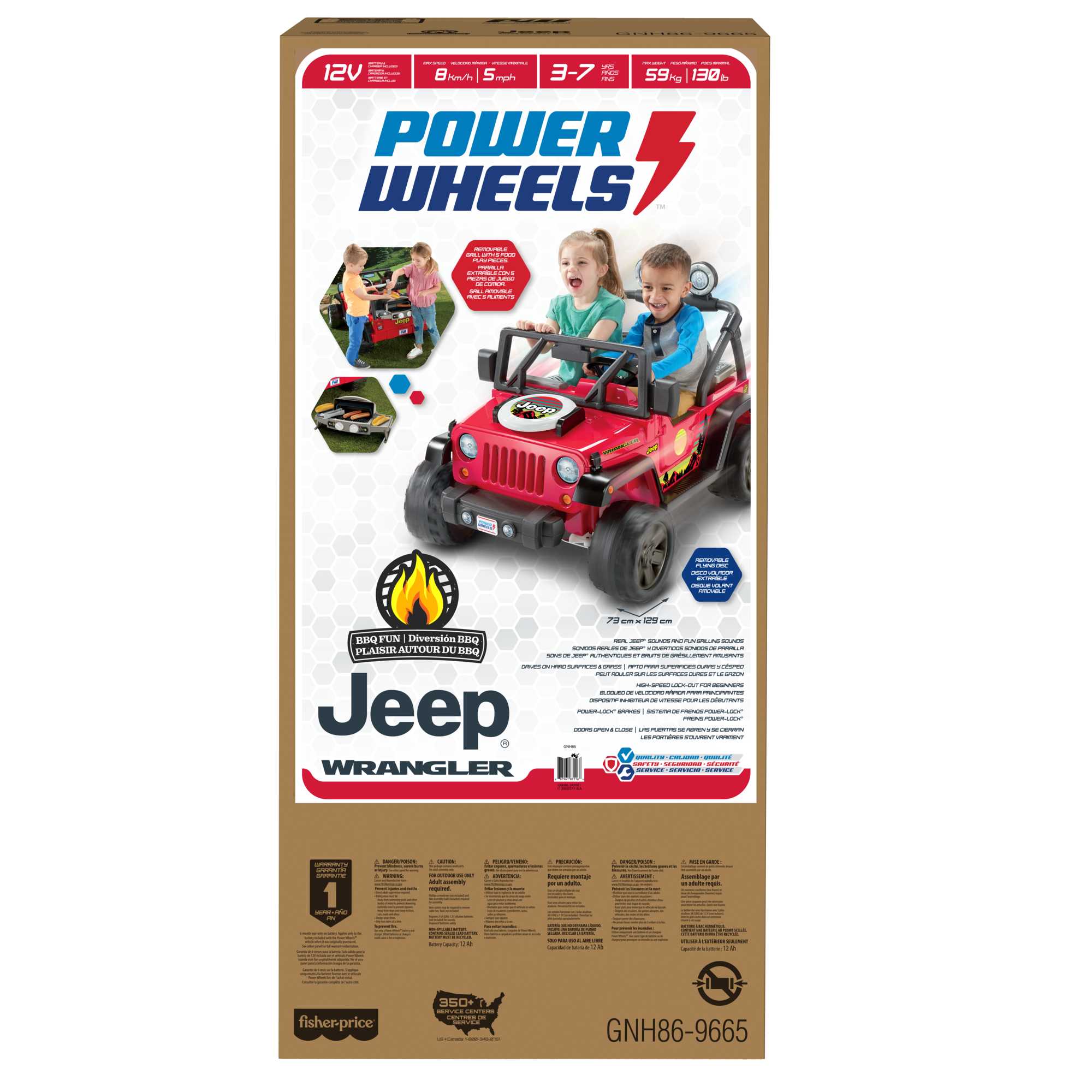 Power Wheels BBQ Fun Jeep Wrangler Battery-Powered Ride-On Toy