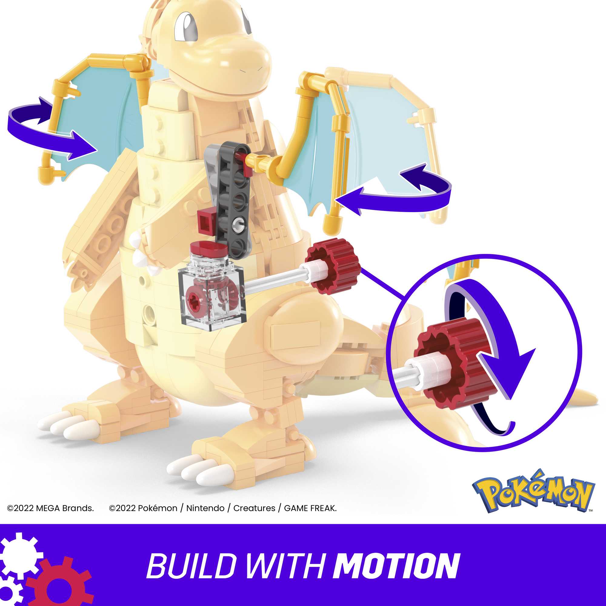 MEGA Pok��mon Building Toy Kit Dragonite (387 Pieces) With Motion For Kids