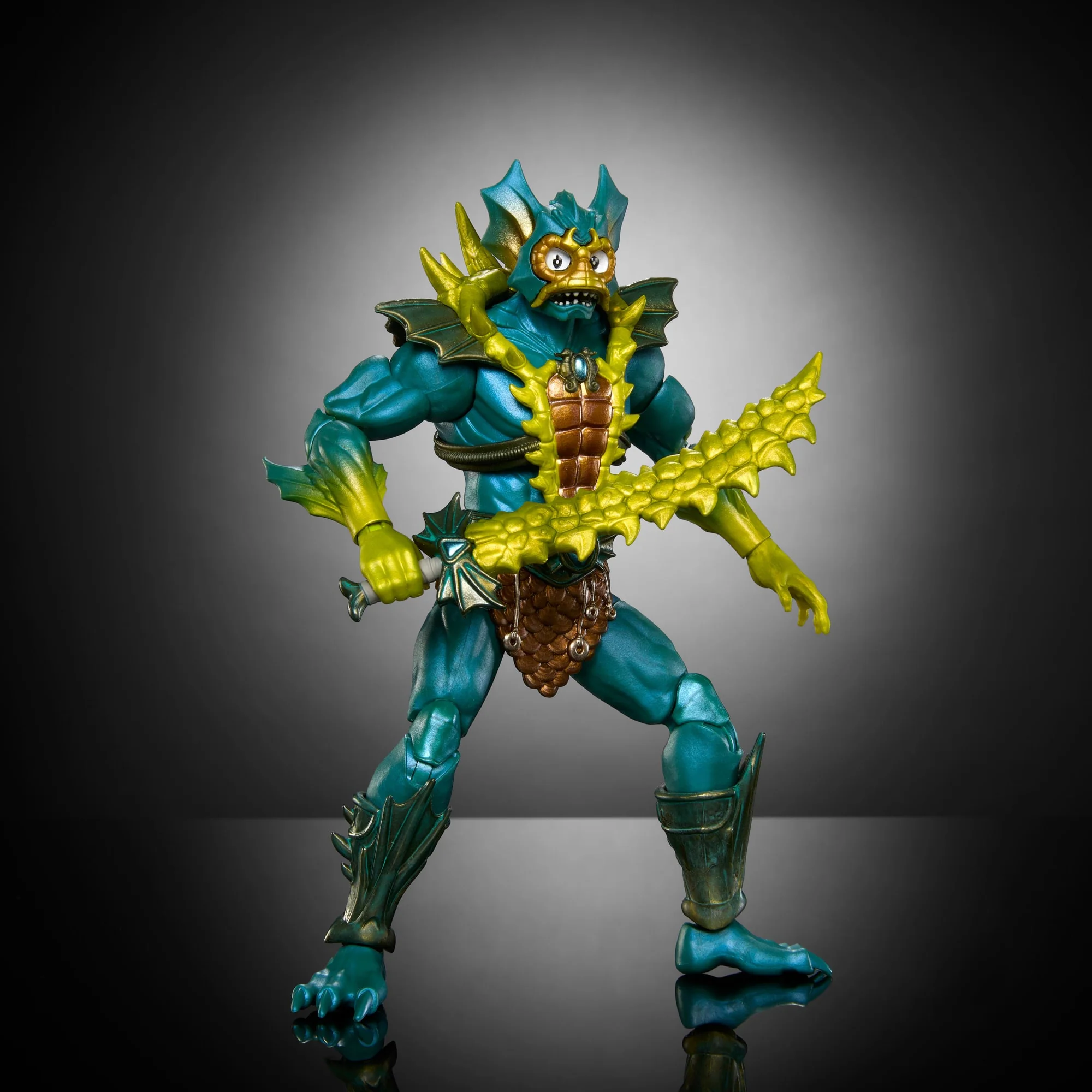 Masters Of The Universe Masterverse New Eternia Mer-Man Action Figure Toy Villain, 30 Posable Joints