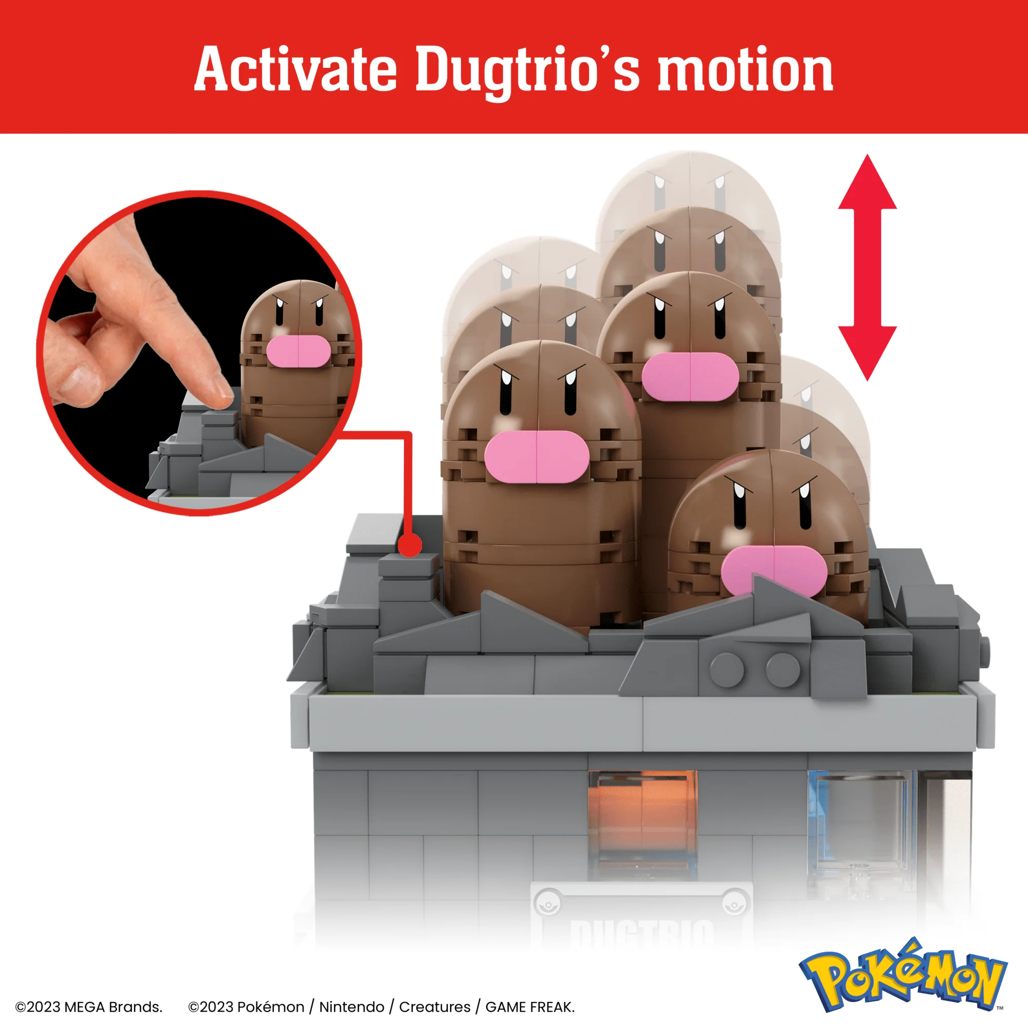 MEGA Pok��mon Mini Motion Dugtrio Building Toy Kit (350 Pieces) For Collectors