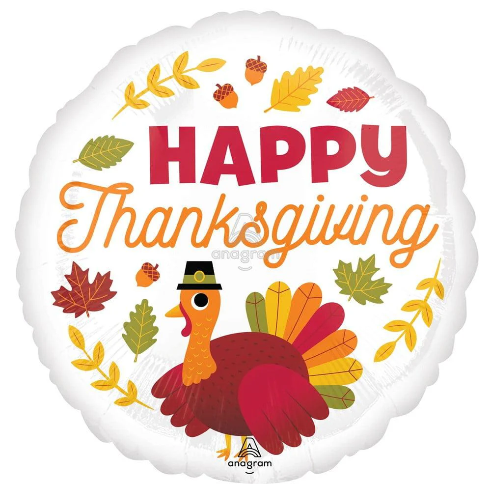 Anagram Happy Thanksgiving Turkey 17in Foil Balloon FLAT