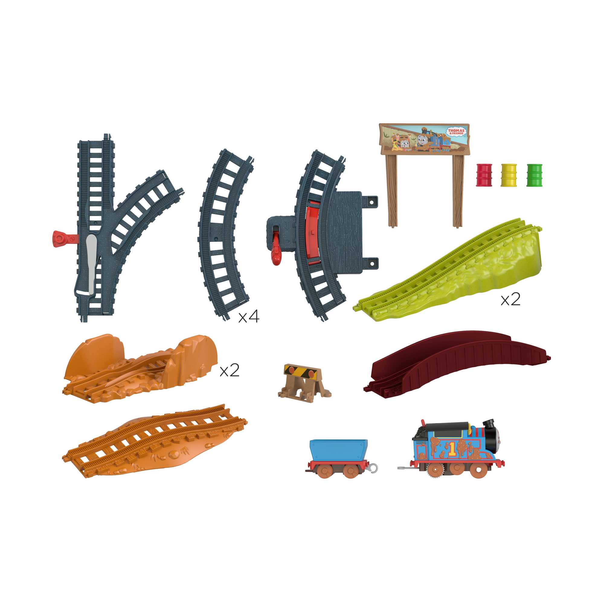 Thomas And Friends Muddy Adventure Train Set, Bumpy Track Set With Motorized Thomas Engine