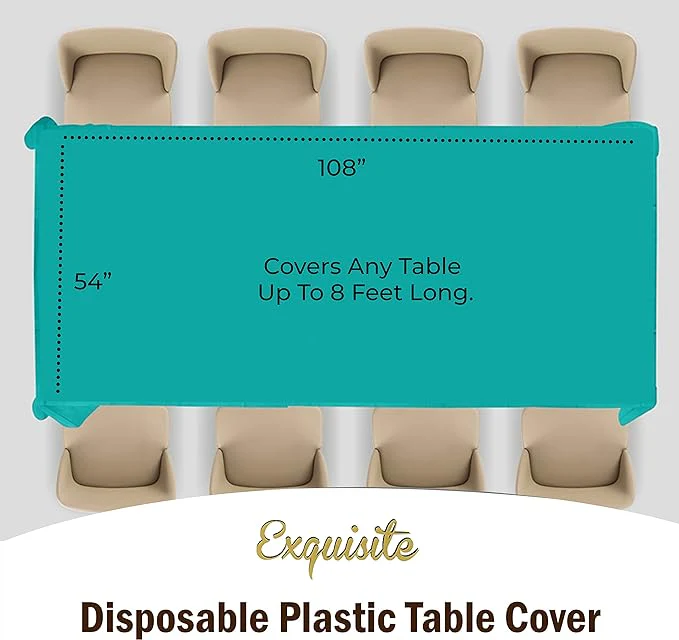 Teal Plastic Table Cover