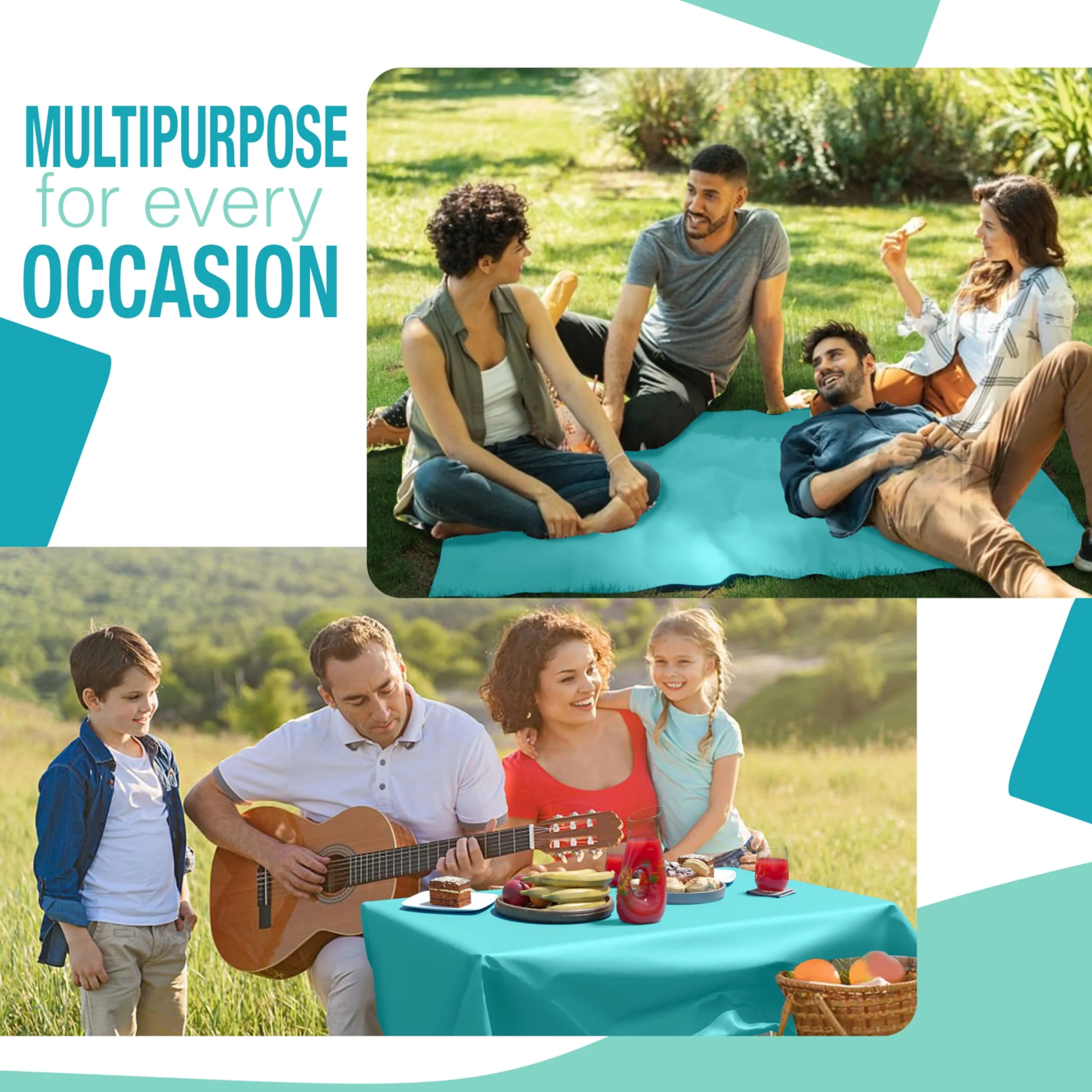 40 In. x 300 Ft. Premium Aqua Blue Table Roll