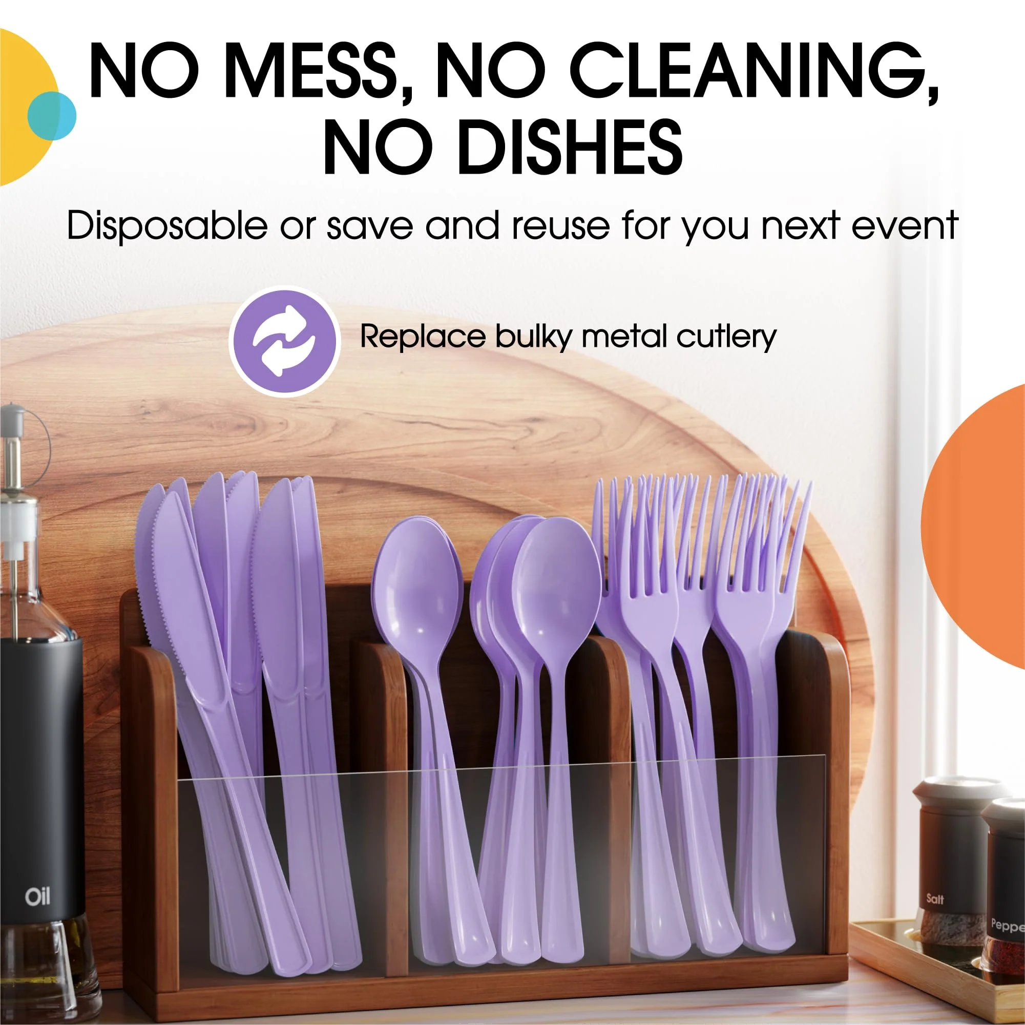 Heavy Duty Lavender Plastic Spoons | 50 Count