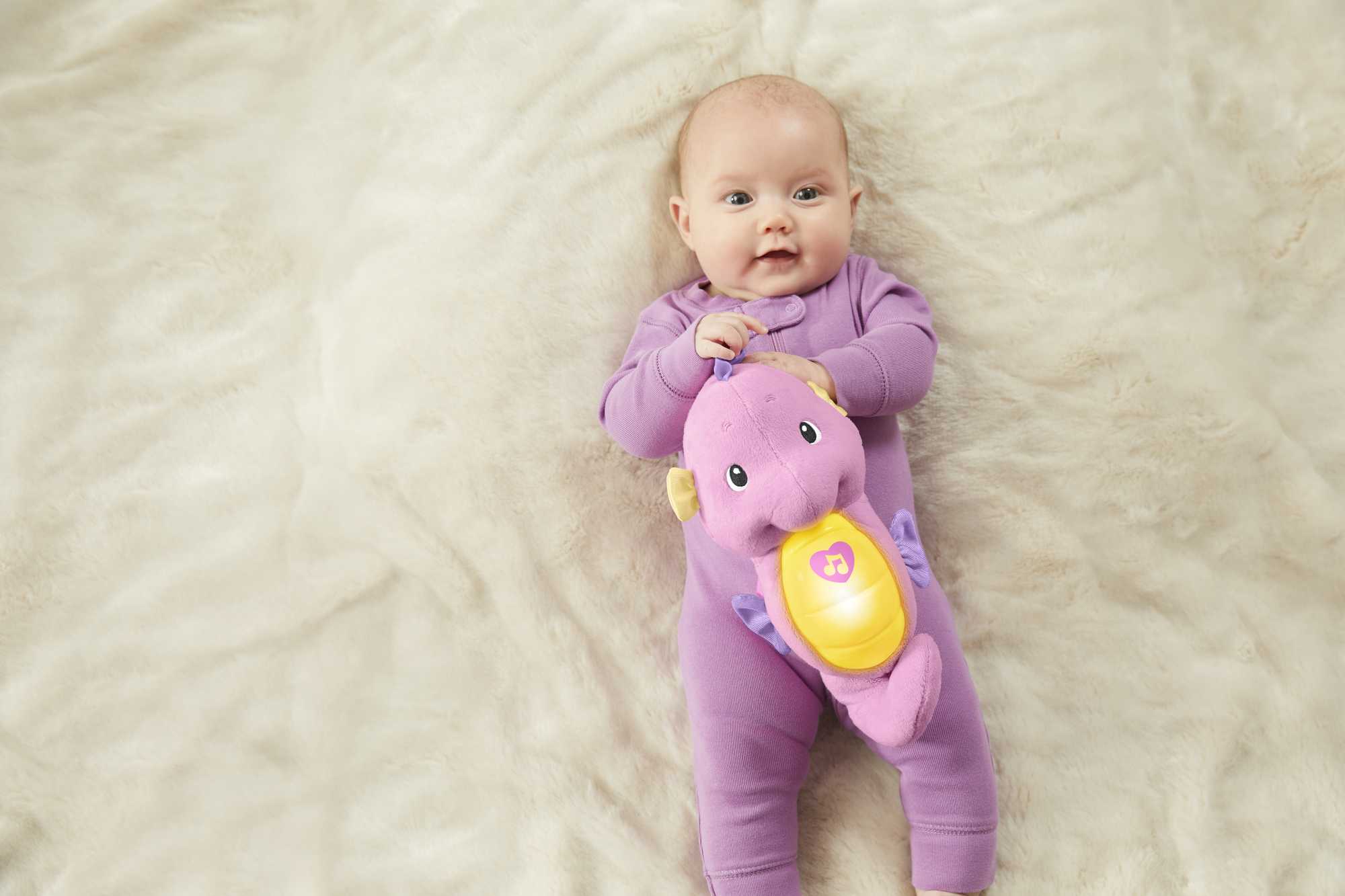 Fisher-Price Soothe & Glow Seahorse, Blue, Plush Baby Toy