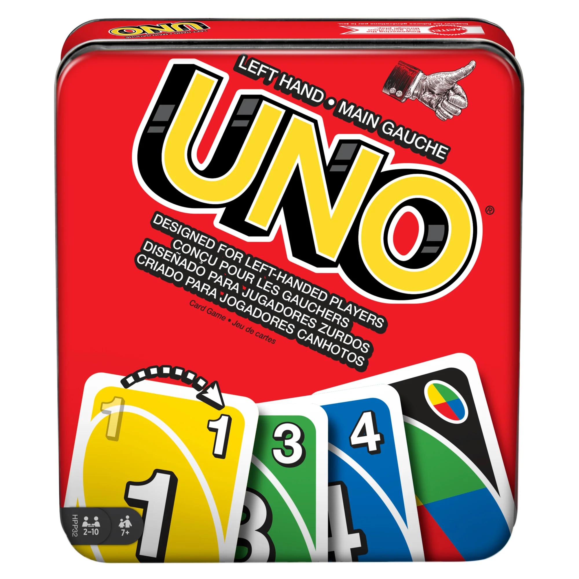 UNO Card Games, Left Hand UNO Game in Storage Tin