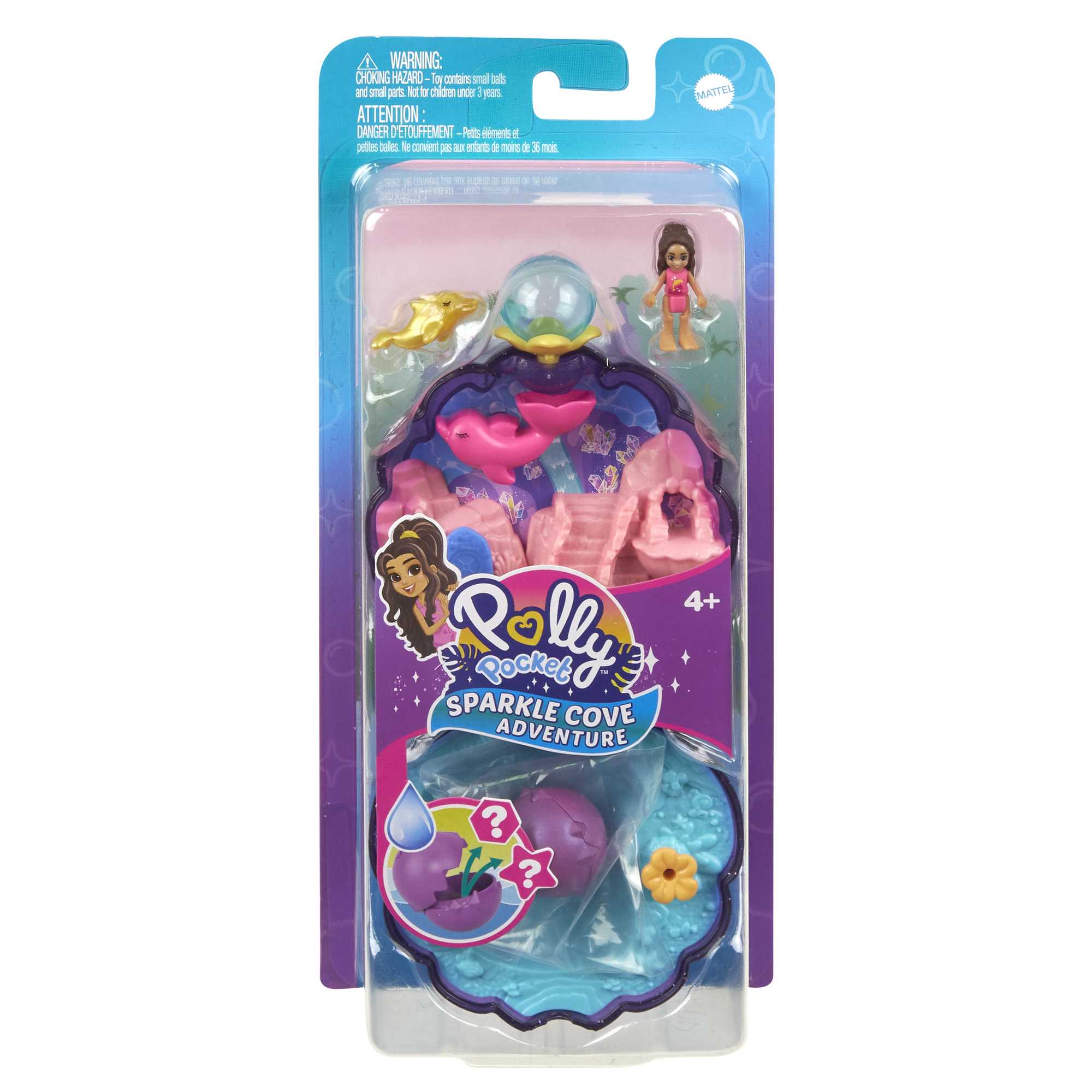 Polly Pocket Sparkle Cove Adventure Underwater Lagoon Compact Playset With Micro Doll & Accessories