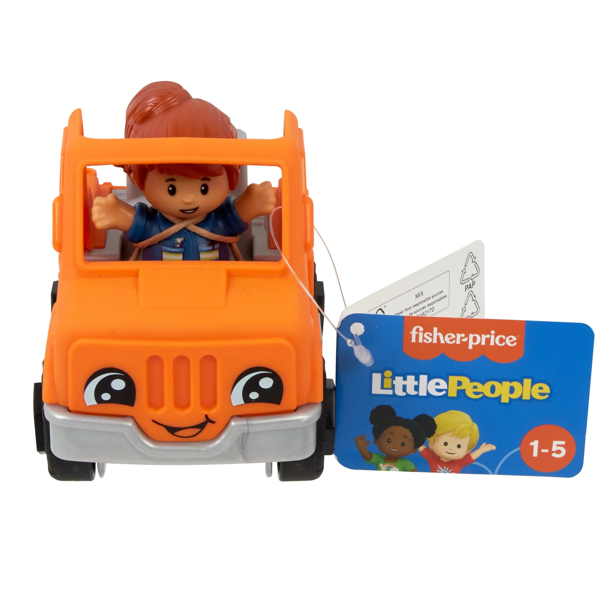 Fisher-Price Little People Help And Go Tow Truck & Figure Set For Toddlers, 2 Pieces