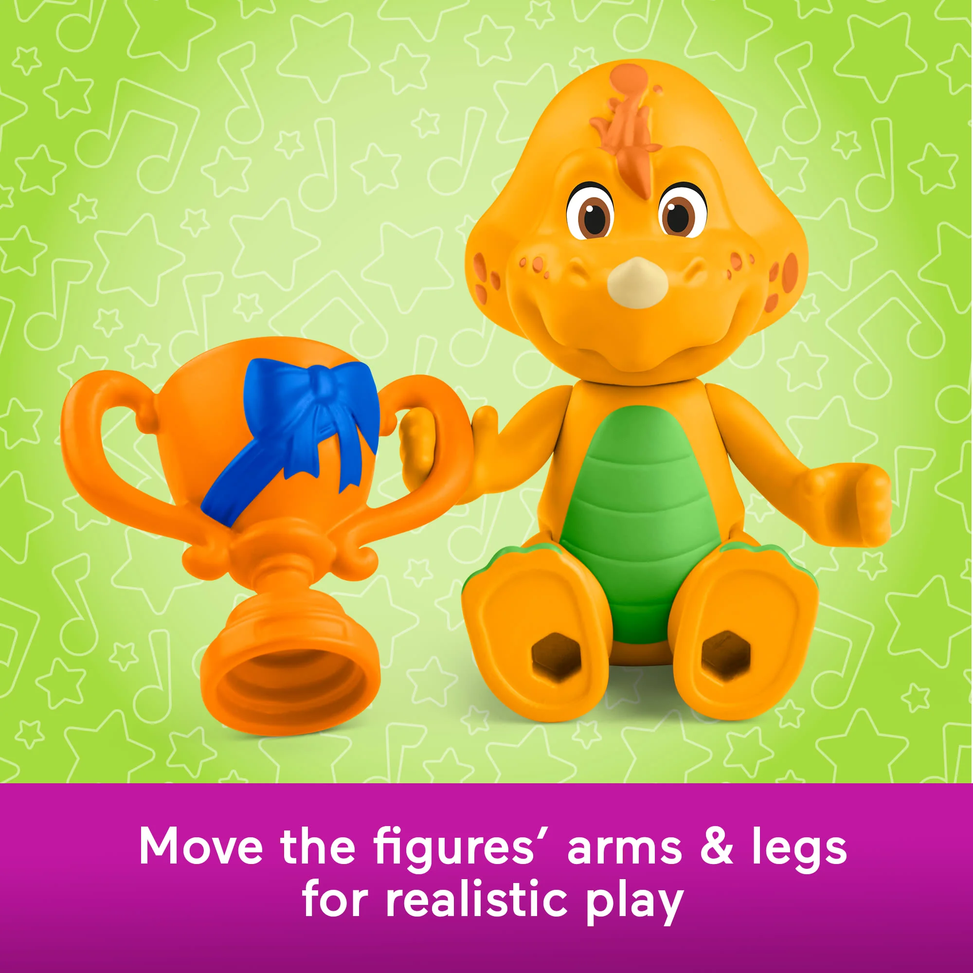 Fisher-Price Barney's World Barney's Friend Mel & Billy Dino Figure Set For Kids, 3 Toys