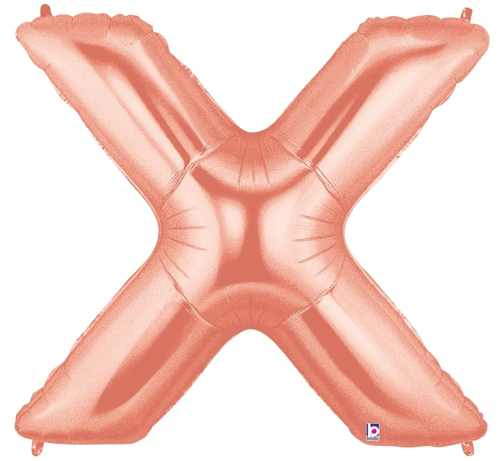 Betallic X Rose Gold 34 inch Shaped Foil Balloon Polybagged 1ct
