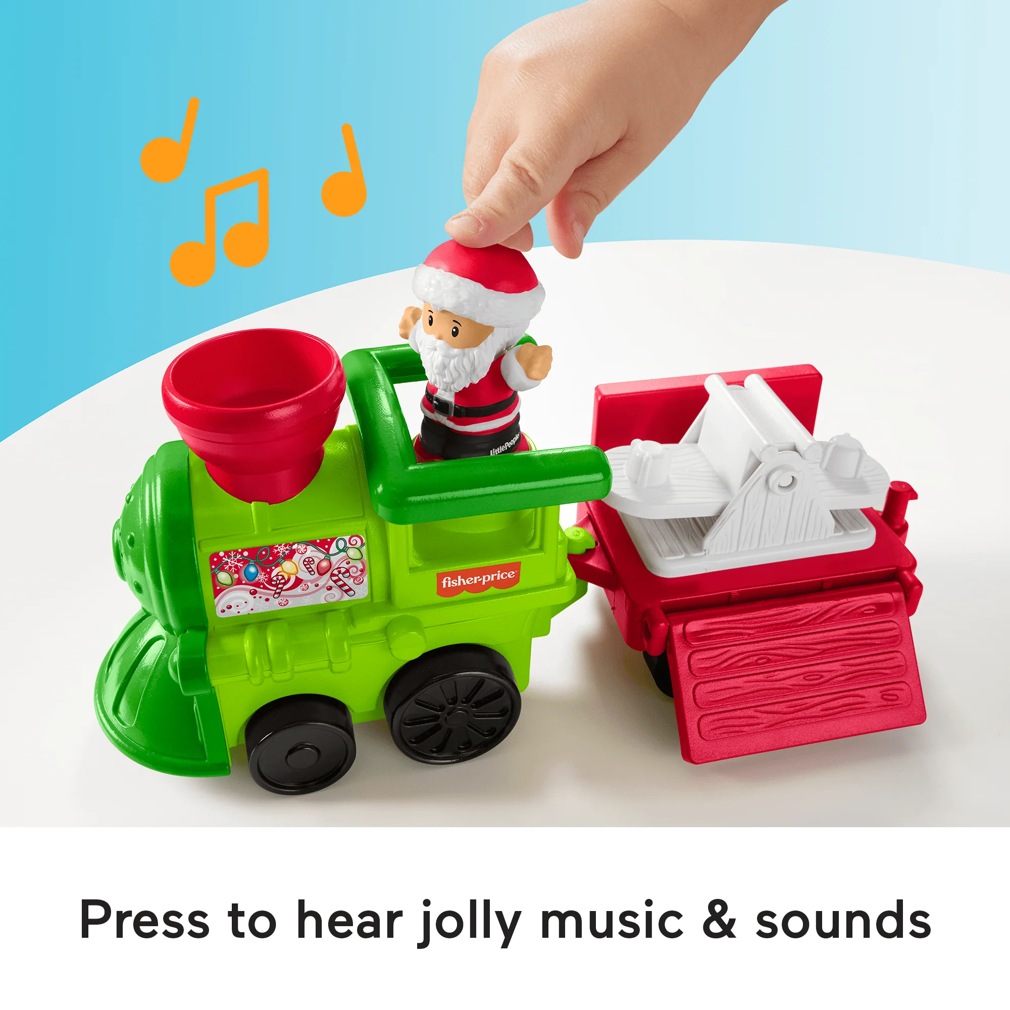 Fisher-Price Little People Musical Christmas Train Toddler Toy With Santa Elf & Reindeer Figures