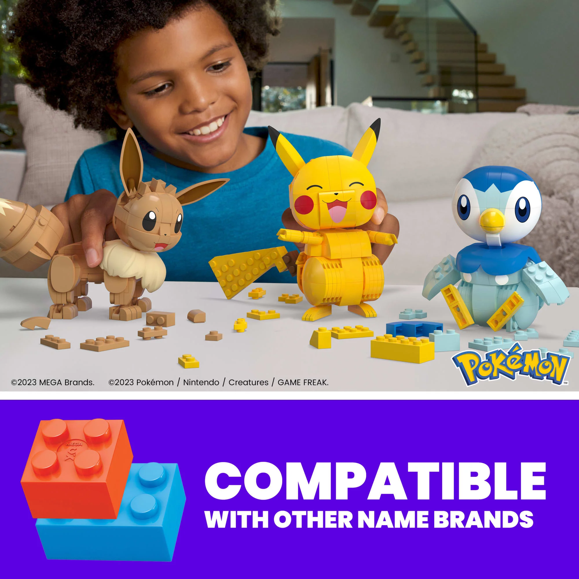 MEGA Pok��mon Building Toy Kit, Build & Show With 3 Action Figures (583 Pieces) For Kids